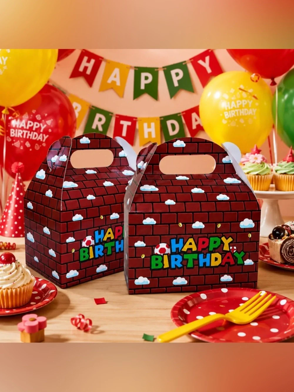 Super Bros Party Favor Gift Boxes